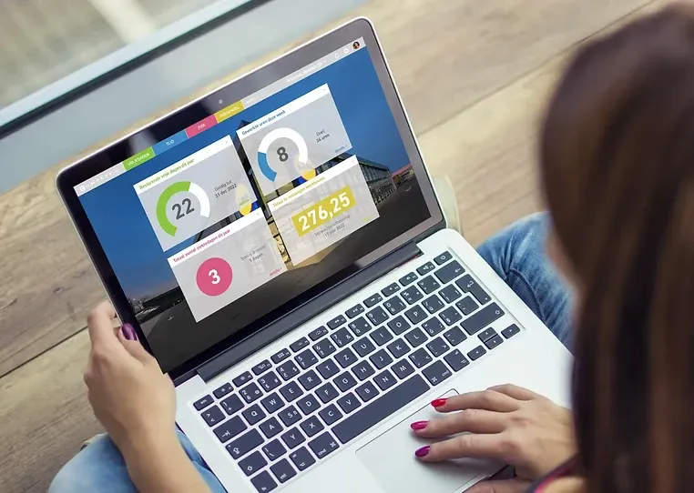 Het verlofdashboard van Vrijedagen op een laptop