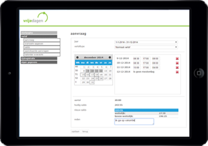 Vrijedagen voorbeeld verlofregistratie systeem